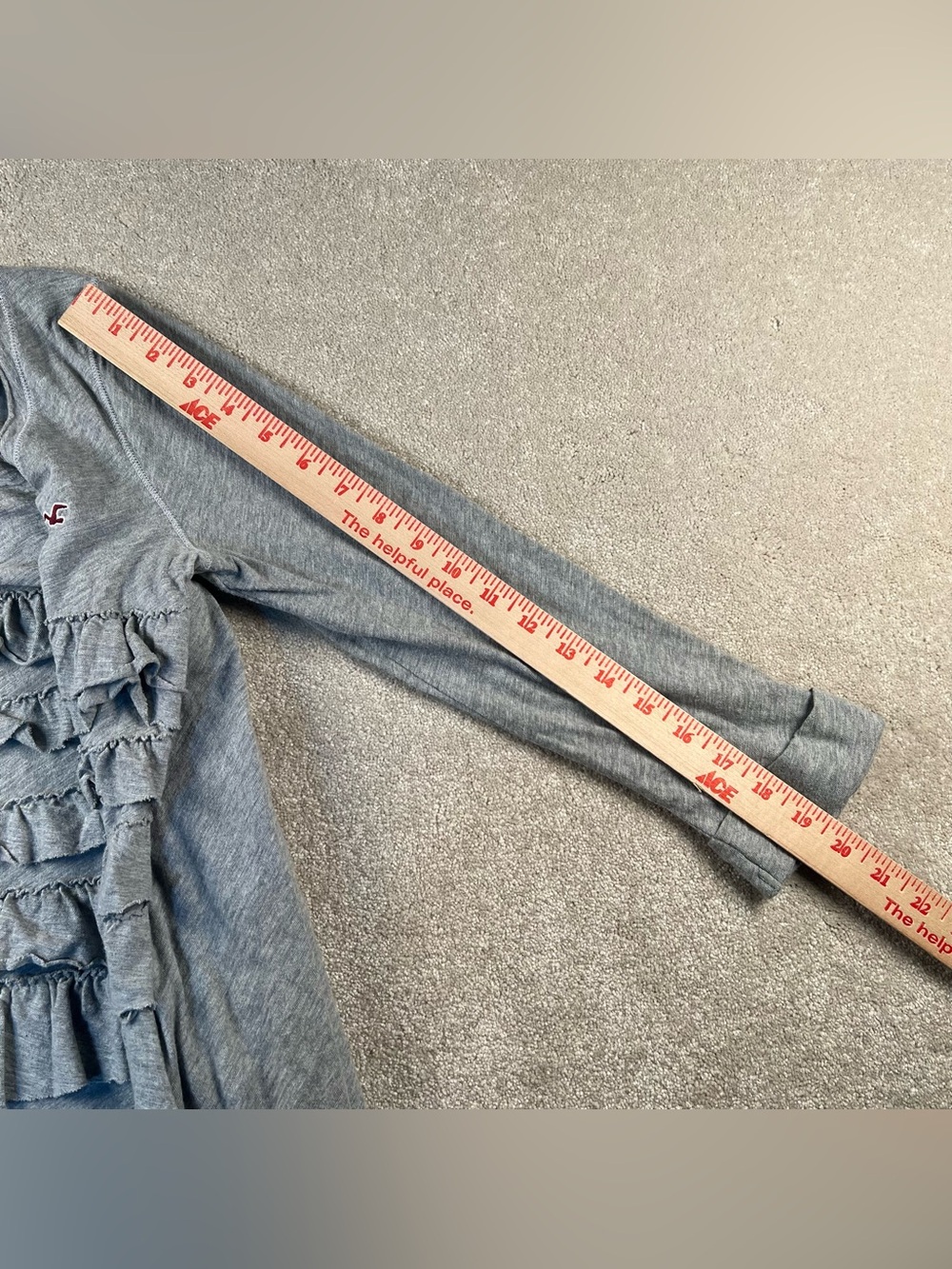 Hollister Shirt Gray Layered Ruffle Front Y2K Feminine Scoop Neck women's small - Picture 6 of 6